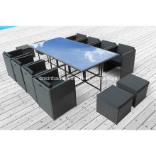 Juego de comedor para exterior con aluminio / SGS (8219-5 NEGRO)